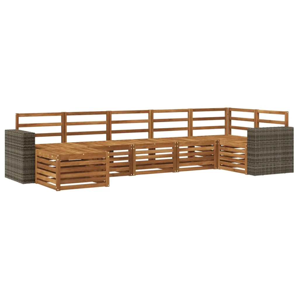 Set di divani da esterno 7 pz Naturale 3384635