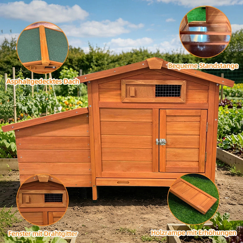 Pollaio su palafitte ¨C Minimal ¨C in legno, facile da pulire