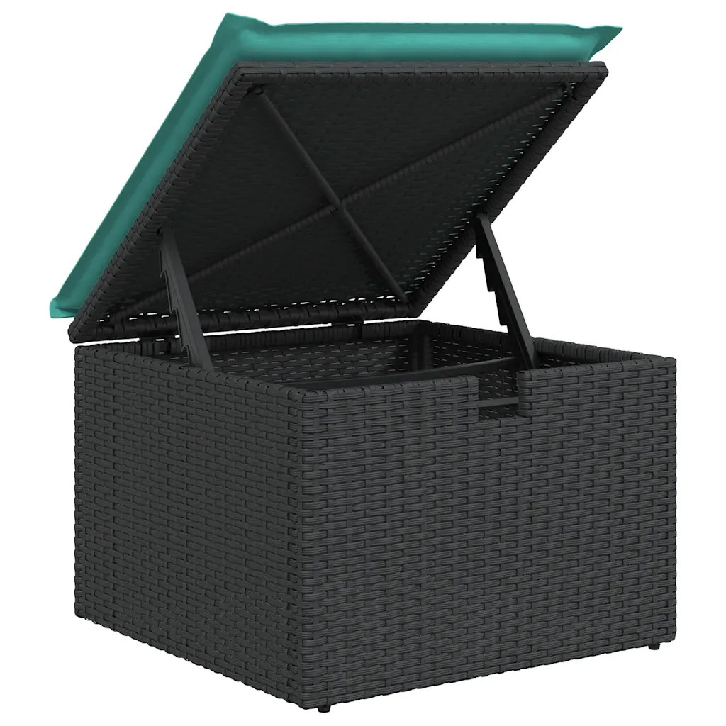 Set Divani da Giardino con Cuscini 7pz Nero Polyrattan 3325760