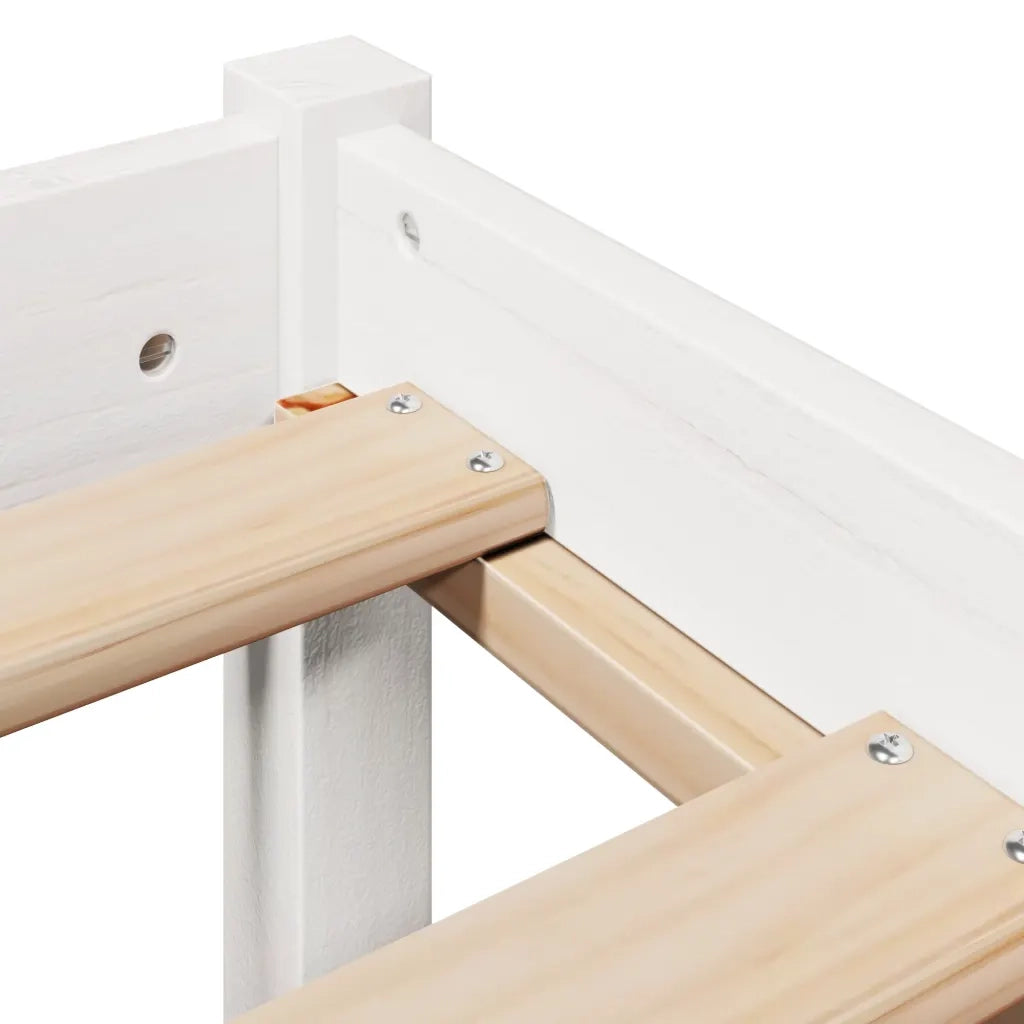 Letto senza Materasso-Struttura Letto Bianco 180x200 cm Legno Massello di Pino 816289