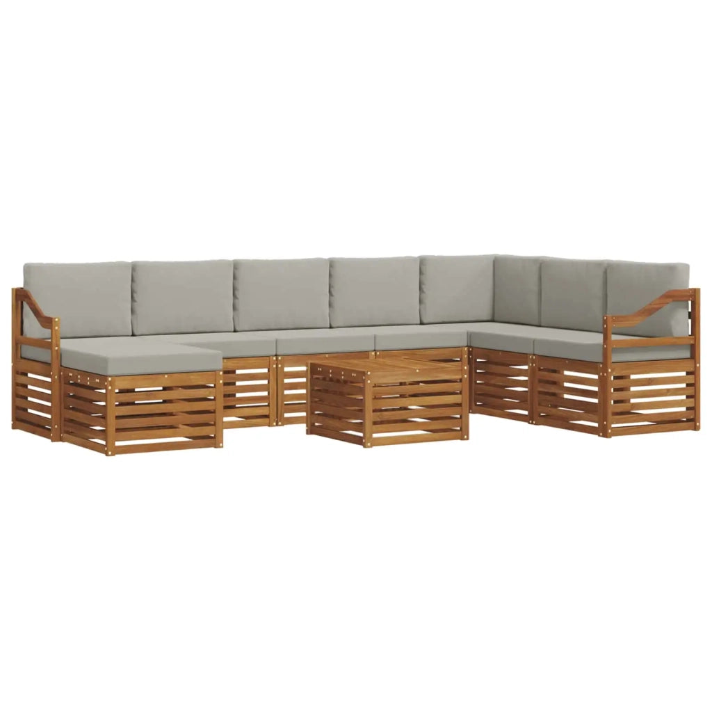 Set divano sezionale con cuscino 9 pcs Grigio Naturale e Chiaro 3375346