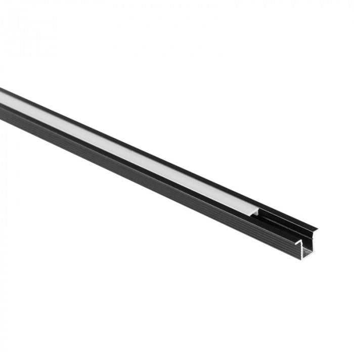 Profilo LED PW-02 da superficie nero diffusore opale 2m Ecolight