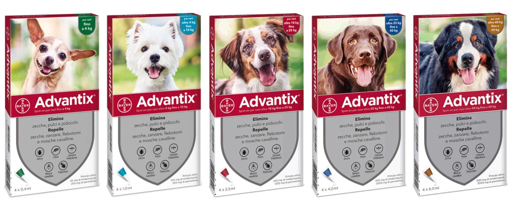 Bayer ANTIPARASSITARIO ADVANTIX (4 pipette) per cani 40÷60 kg.