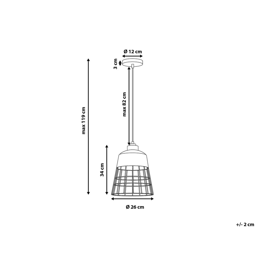 Lampada a Sospensione a 1 Luce da Soffitto Rame stile Industriale