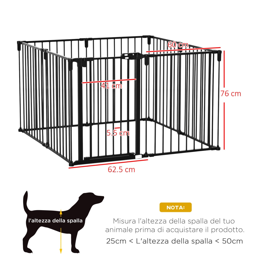 Cancello Sicurezza Cani Pieghevole ¨C Minimal ¨C Nero