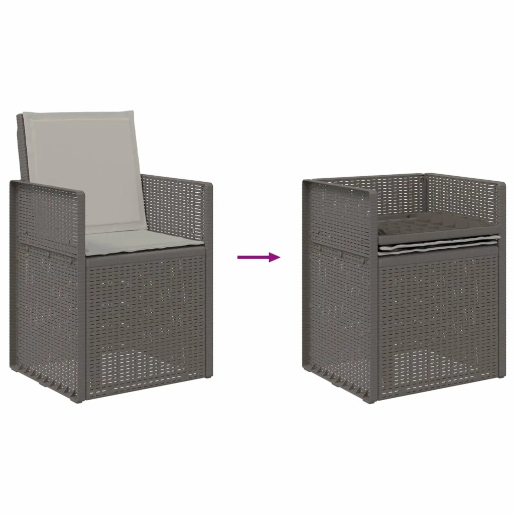 Set da Pranzo per Giardino con cuscino 7 pcs Grigio Chiaro PP 3430086