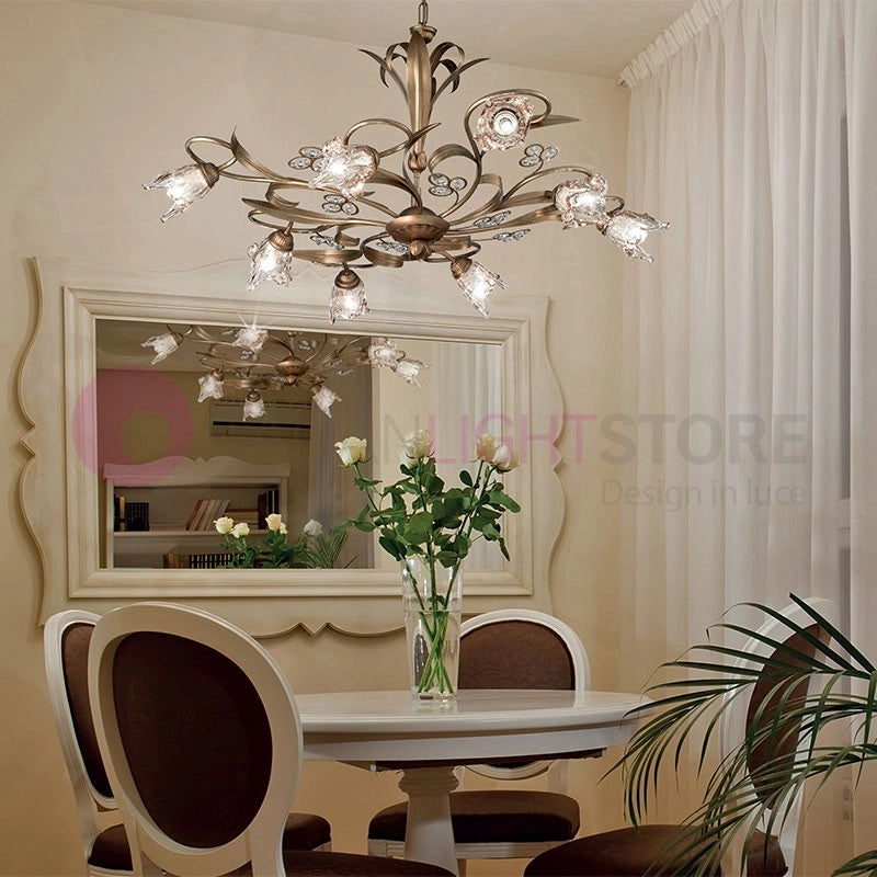 SOFIA Lampadario Stile Classico Rustico 8 Luci