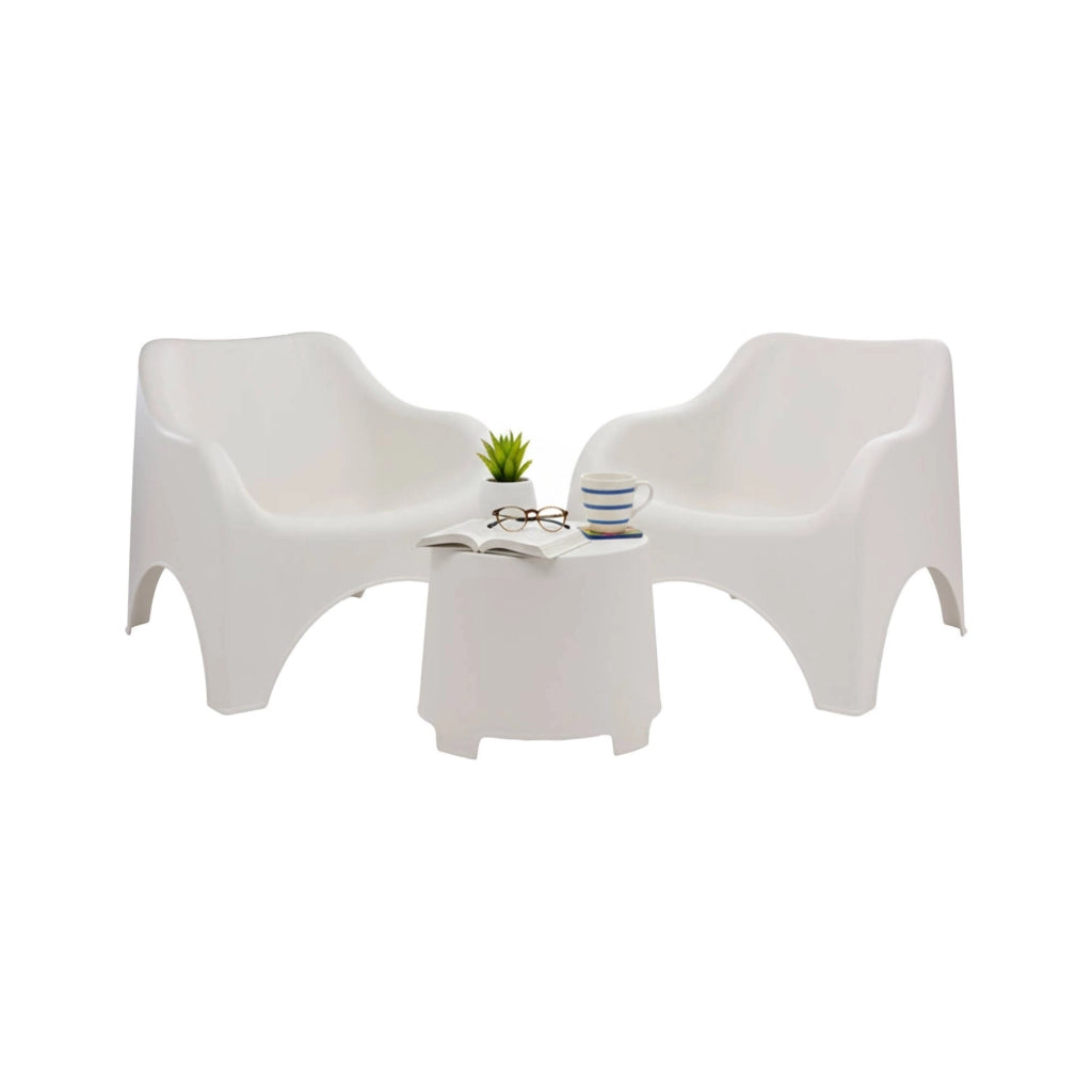 Salottino Outdoor Cormons, set Salotto da Esterno 2 Posti Made in Italy, Bianco
