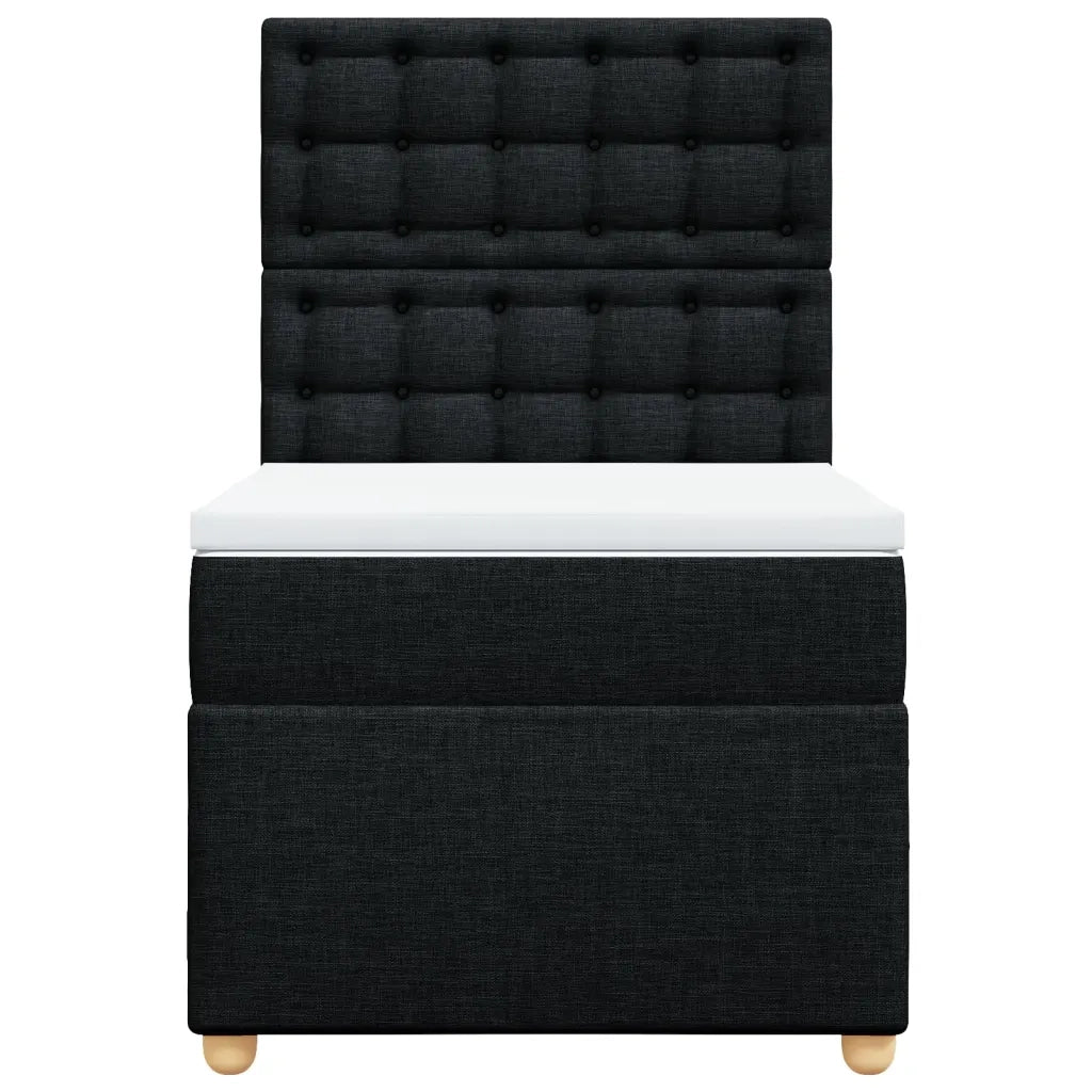 Giroletto a Molle con Materasso Nero 90x200 cm in Tessuto