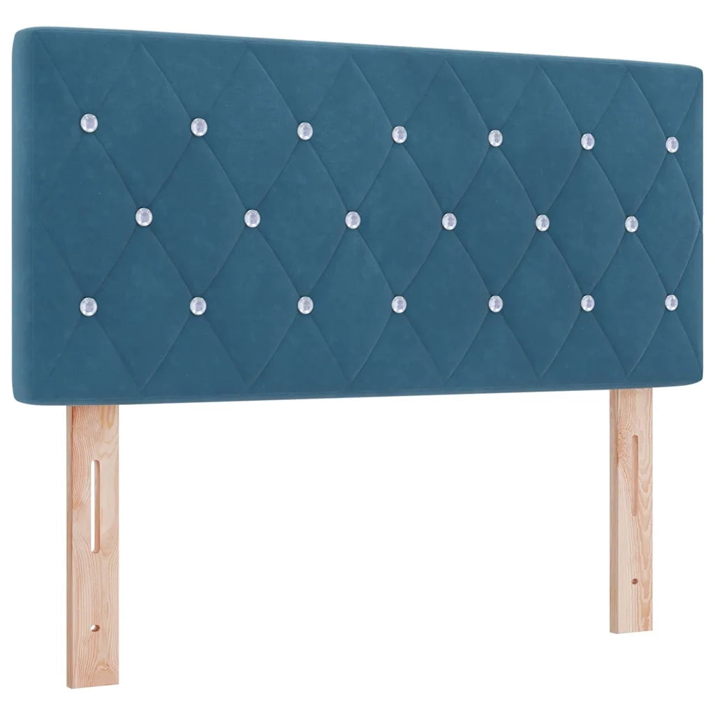 Letto a Sorgente LED con led Blu Scuro 90 x 190 cm Velluto