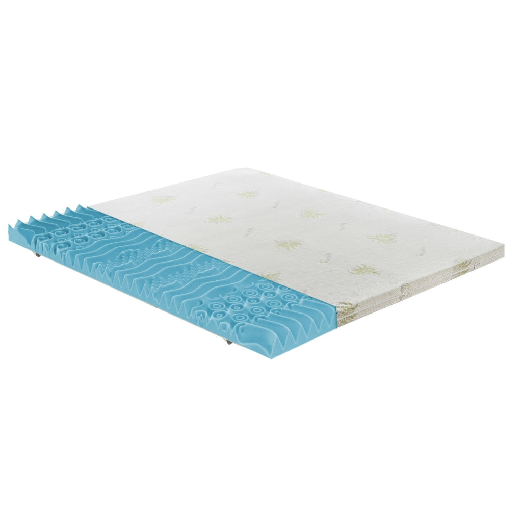 Topper Piazza e Mezza 140x200 in memory foam 5 cm con rivestimento in aloe vera sfoderabile - 9 Zone di Comfort