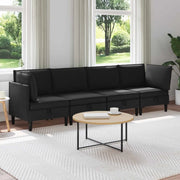 Set di mobili per il soggiorno 4 pcs Nero Tessuto 3413809