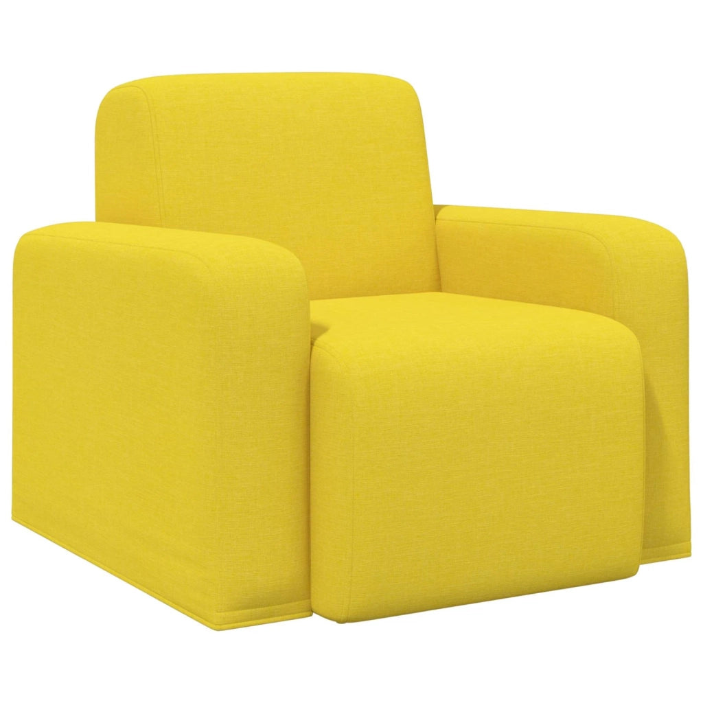 Poltrona-Divano Sedia Giallo Chiaro Tessuto 888366