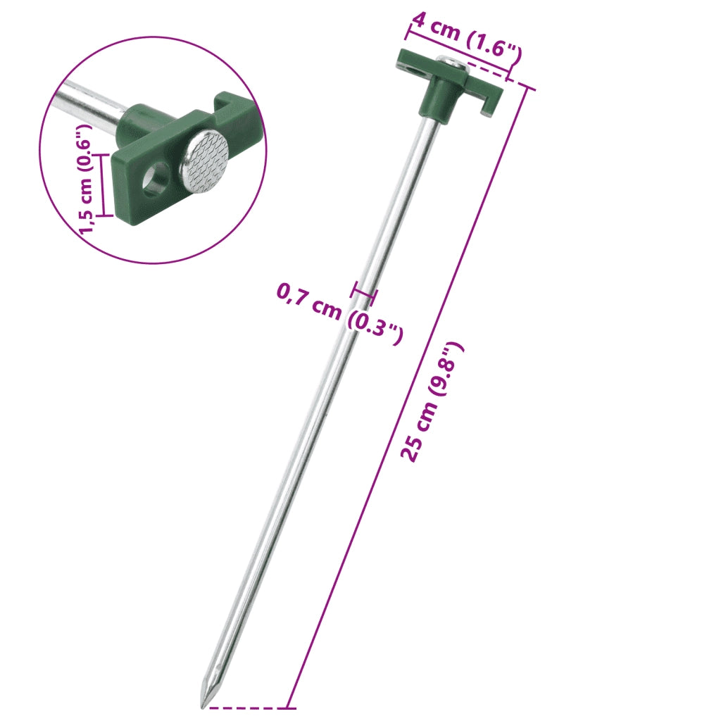 Picchetti per Tenda 12 pz 25 cm 7 mm in Acciaio Zincato e PP CFW6484309