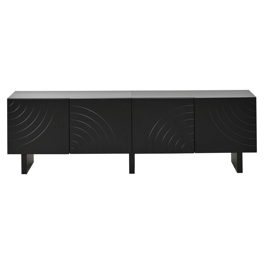 Mobile porta TV nero 180 cm con quattro ante