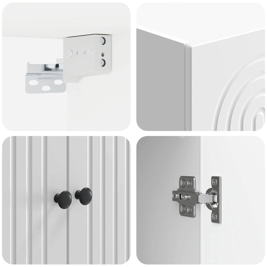 Mobiletto a muro Bianco Lucido 66 x 34,5 x 90 cm 898059