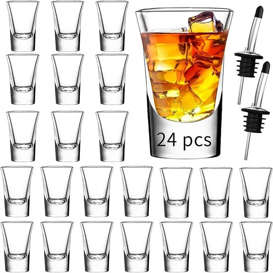 Set di bicchieri di vetro trasparente - 24 pezzi - adatto per cocktail e dessert