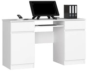 Scrivania per computer AKORD A5 Bianco 135 cm 2 ante 2 cassetti 135x50x77 cm