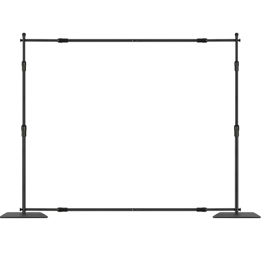 Supporto per Fondale Fotografico 3048 x 3048mm Regolabile con Base in Acciaio al Carbonio 6 Morsetti e Borsa da Trasporto ZG-18TL