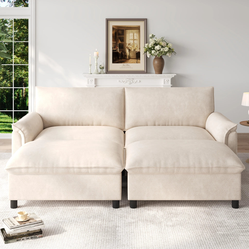 Divano Modulare con Contenitore; Beige