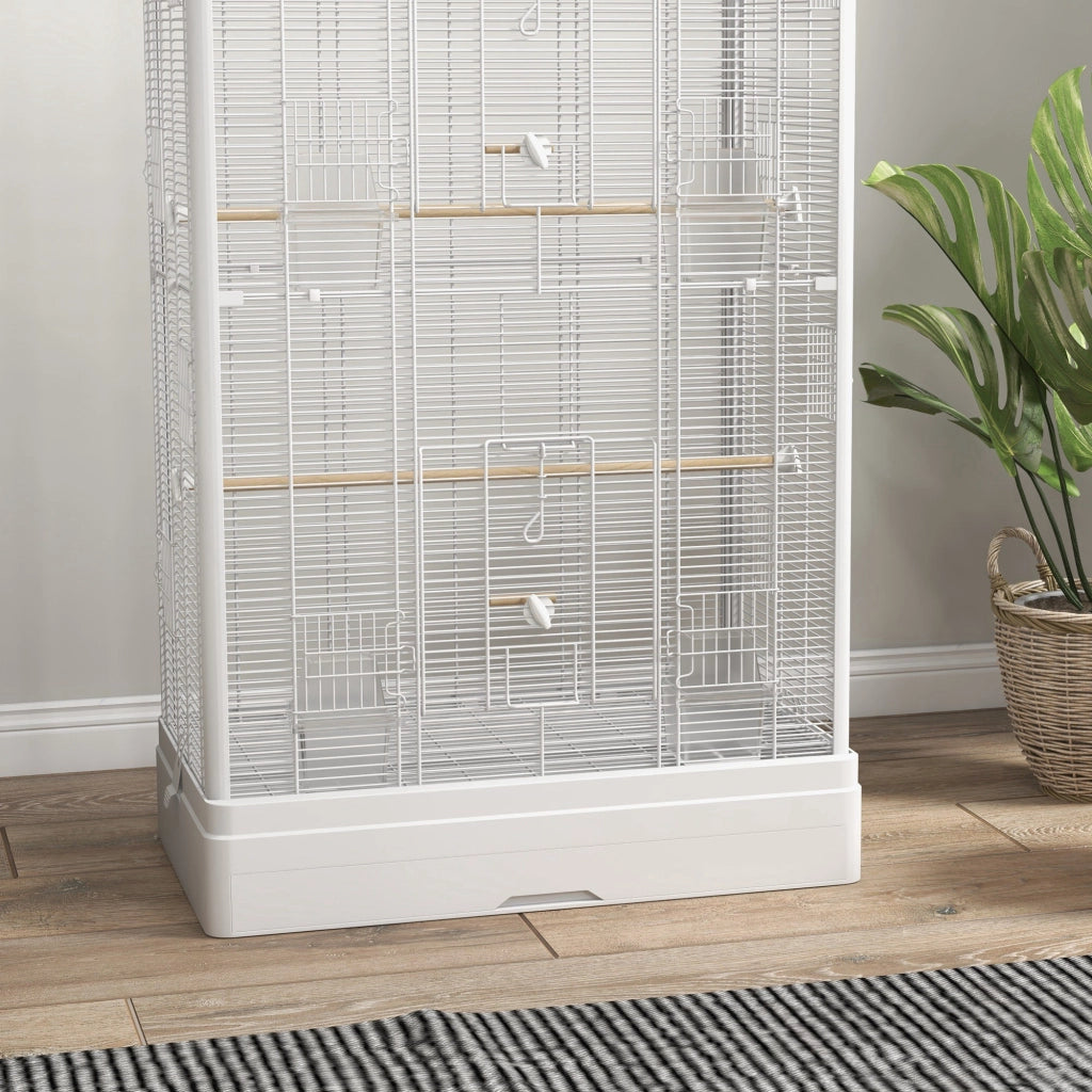 Voliera per Uccelli ¨C Minimal ¨C Bianco 61x36.5x98 cm