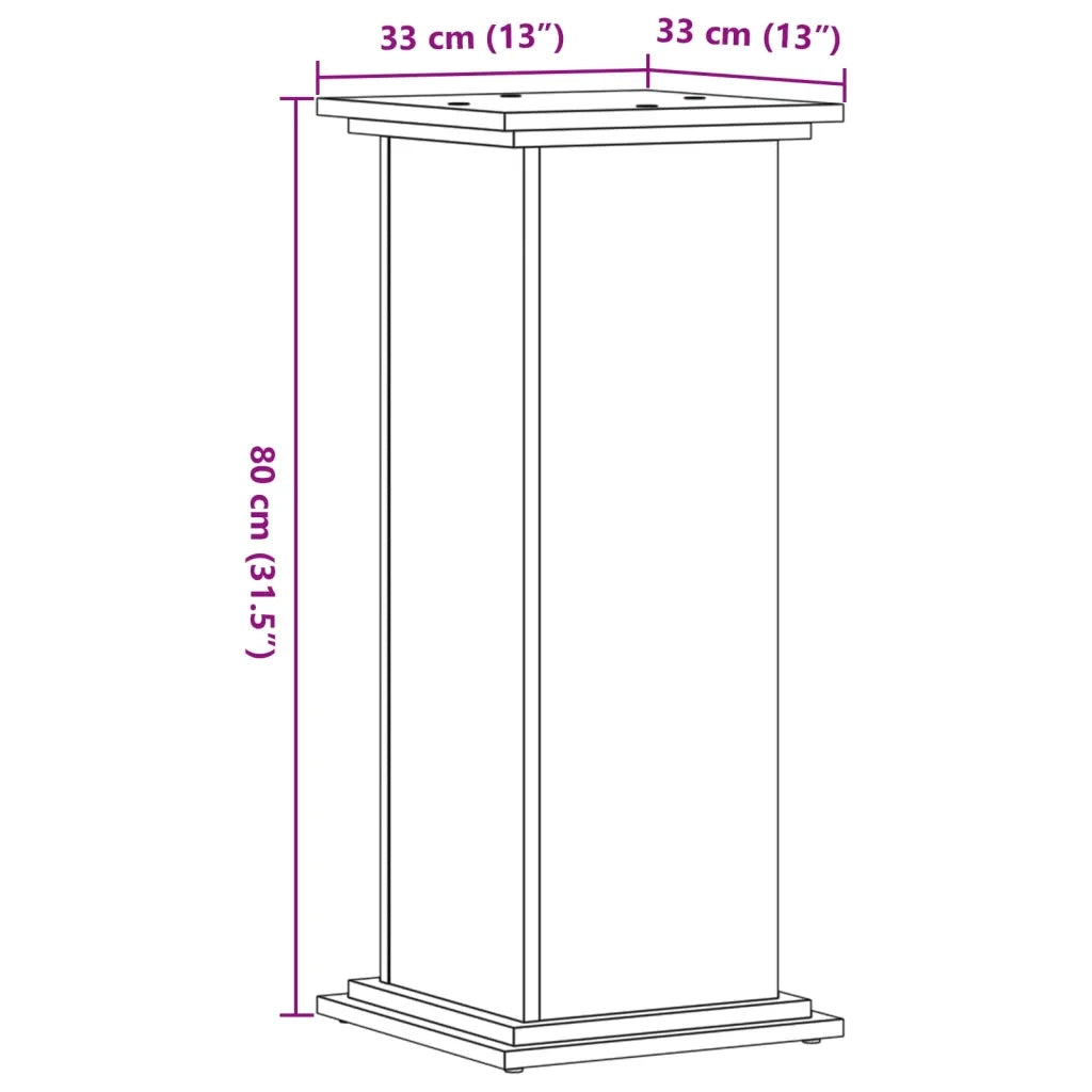 Supporto per piante | Sostegno per piante Rovere Marrone 33x33x80cm Legno Multistrato
