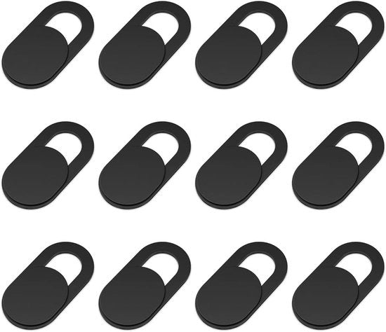 Inchieste per webcam - Protezione dell'obiettivo - Nero - Telefono tablet laptop webcam fotocamera portatile - 12 pezzi - Adatto per tutti i modelli