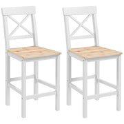 Set 2 sgabelli da bar ¨C Minimal ¨C bianco e legno naturale 41x46x97,5cm