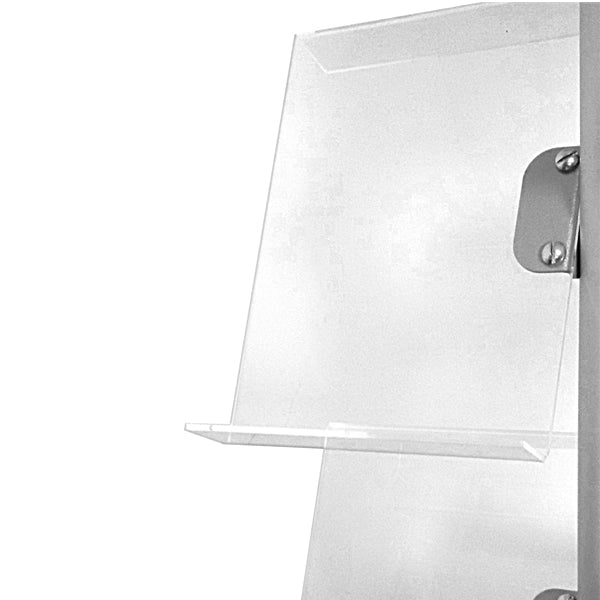 Porta depliant 9 ripiani inclinabili - Ripiani in Plexi