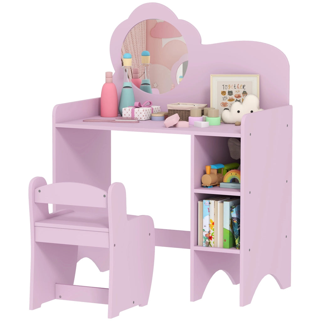 Scrivania con Specchio e Scaffale per Bambini ¨C Minimal ¨C Morado