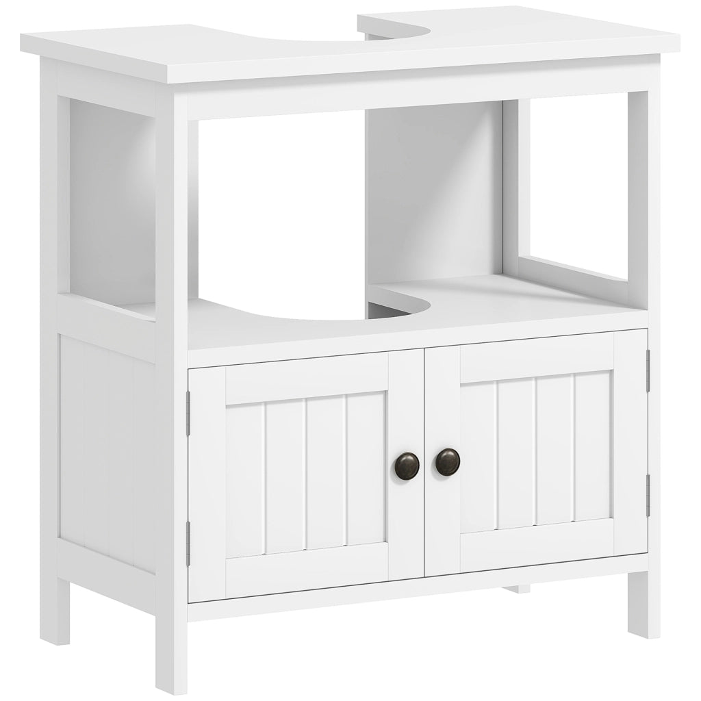 Mobile Sottolavabo con 2 Ante e Ripiano Aperto ¨C zephmum ¨C Bianco 60x30x60 cm