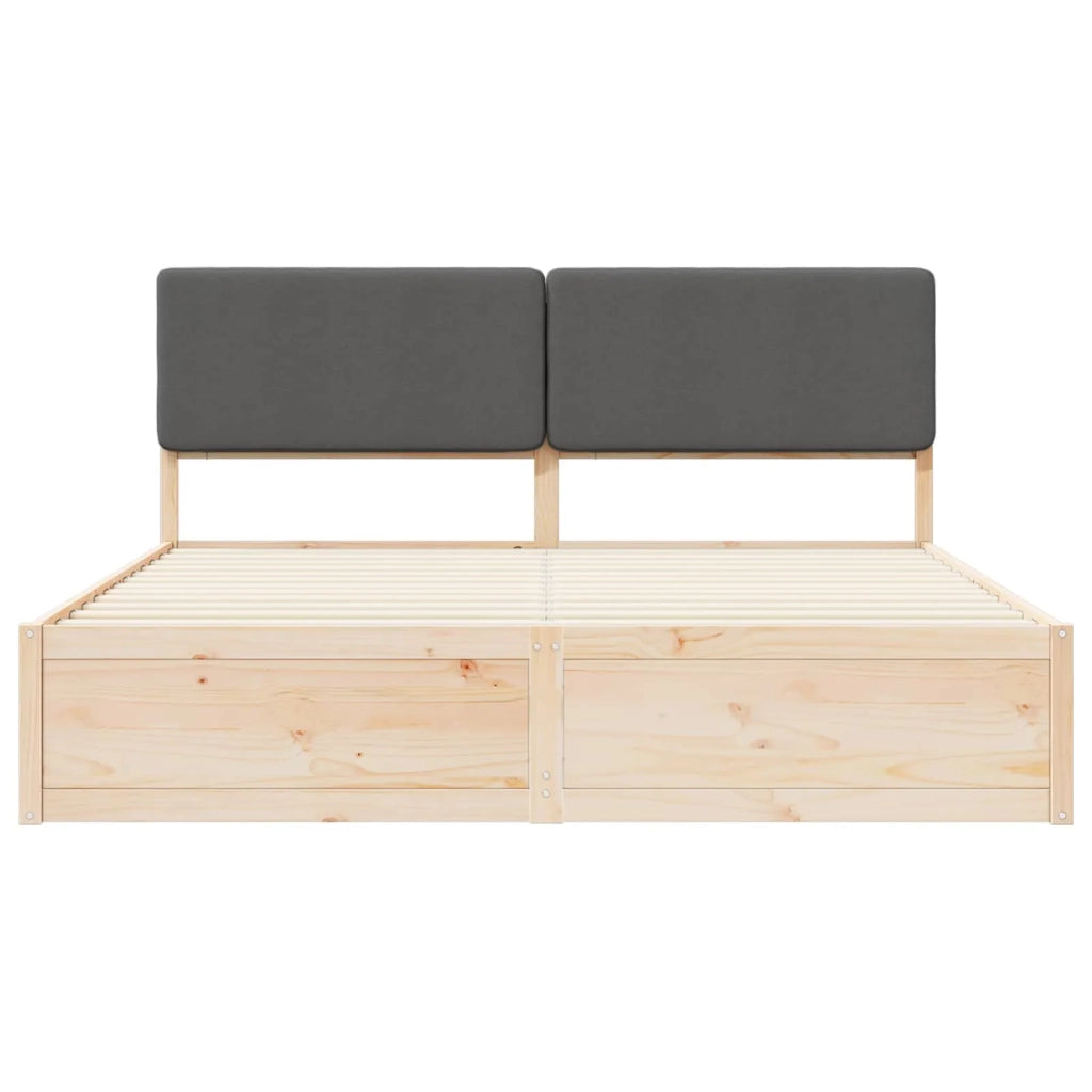 Letto con Testiera Rivestita Grigio scuro 180 x 200 cm