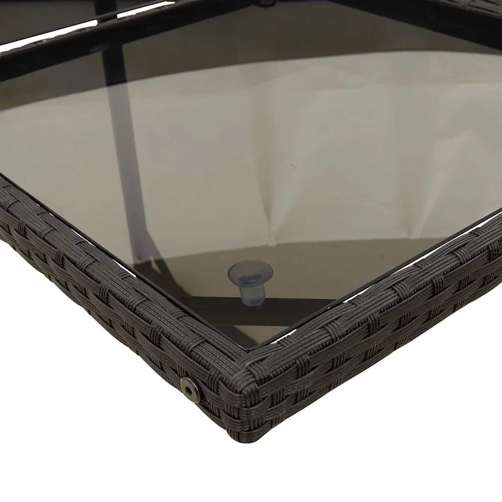 Set da Pranzo da Giardino 13pz con Cuscini Nero in Polyrattan 3211219