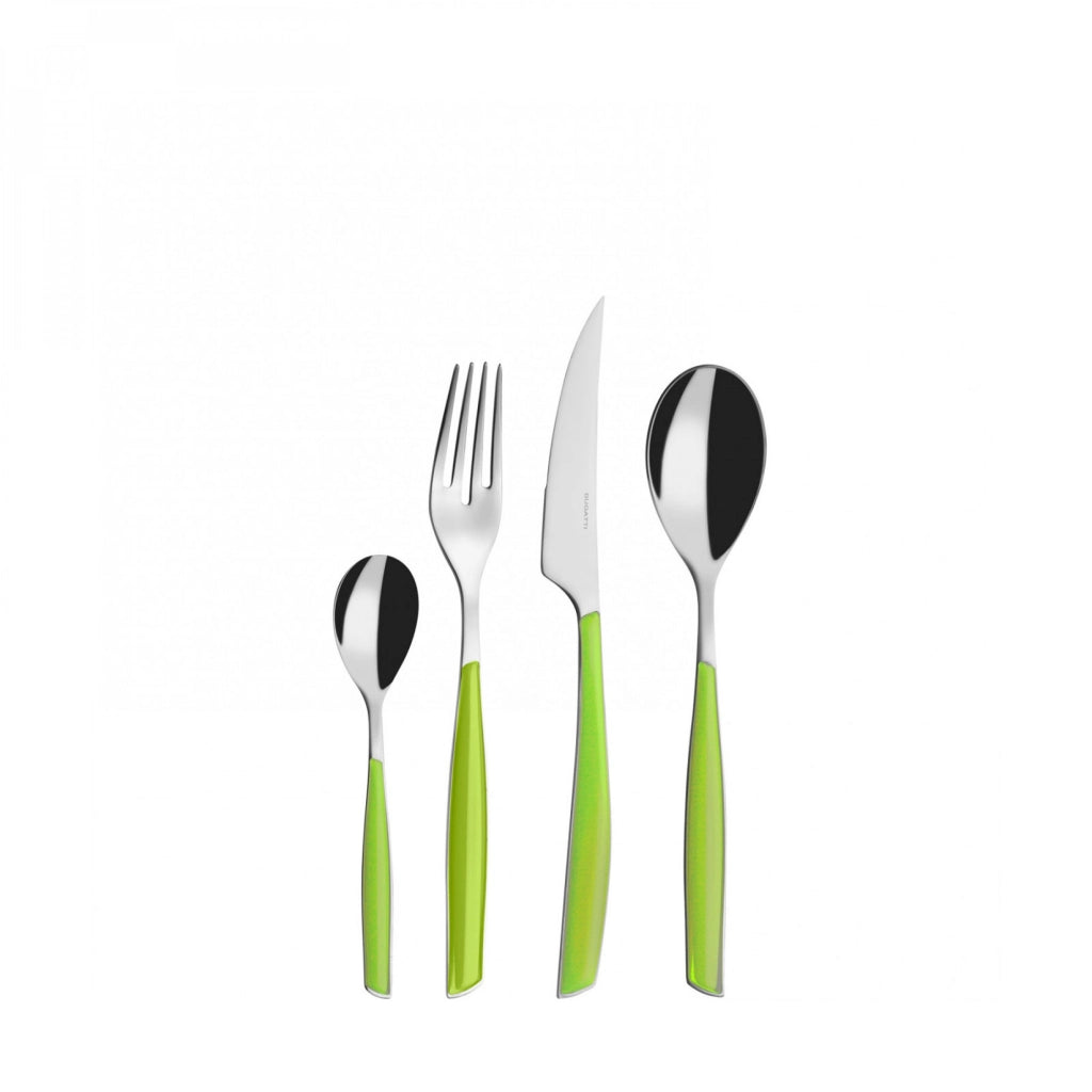 GLAMOUR, Posate Set 24 Pz, Scatola Gallery, Casa Bugatti Colore: Verde Mela