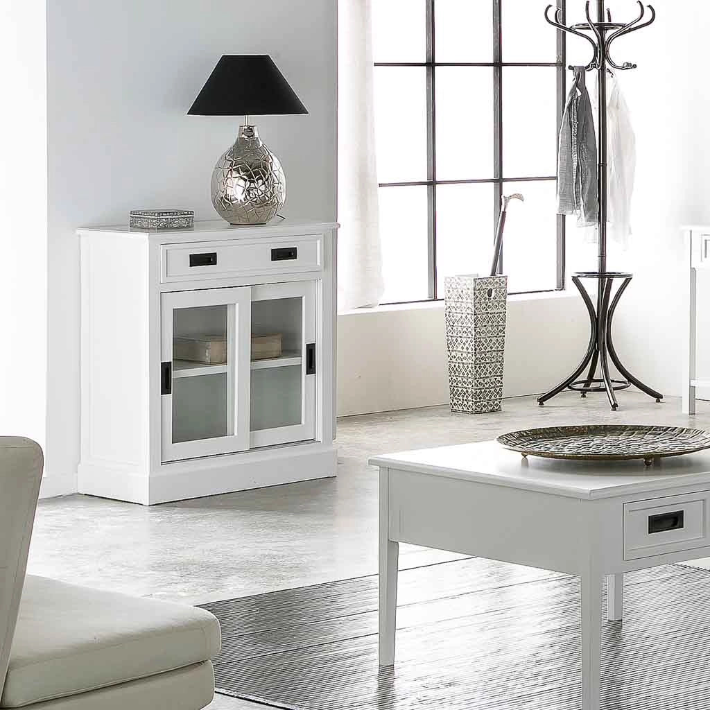 Mobile da ingresso in legno bianco 80x40x90,5h