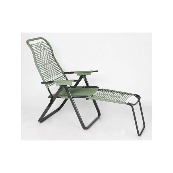 Sedia sdraio con poggiapiedi metal f.a.r. 5cordopes cordonata verde sa