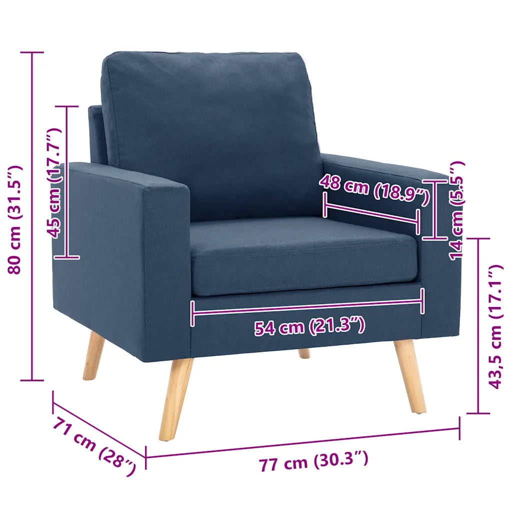 Poltrona Blu in Tessuto 288697