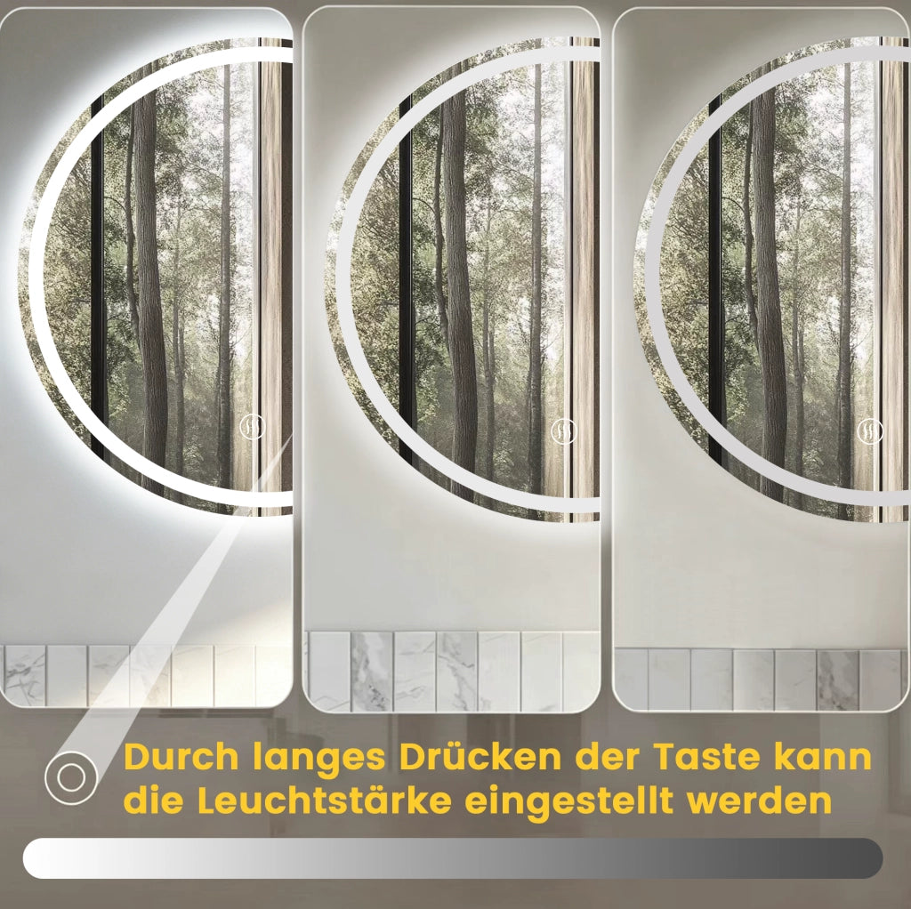 Specchio bagno LED 90x90 cm touch antiappannamento