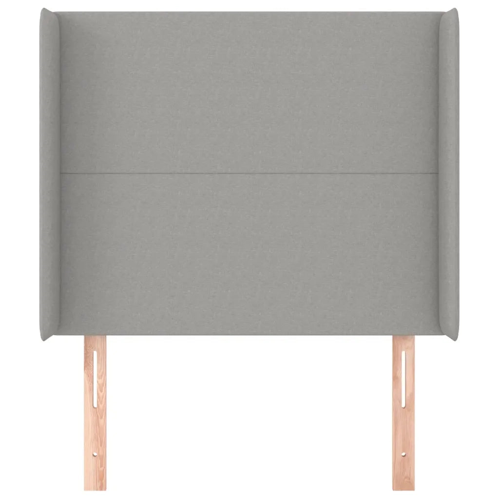 Testiera | Testata ad Orecchio Grigio Chiaro 83x16x118/128 cm in Tessuto