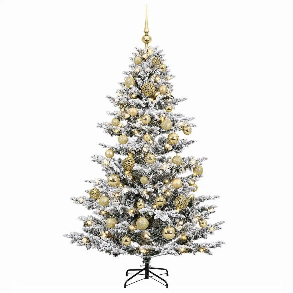 Albero di Natale artificiale con palline 120 cm 150 LED 3465669