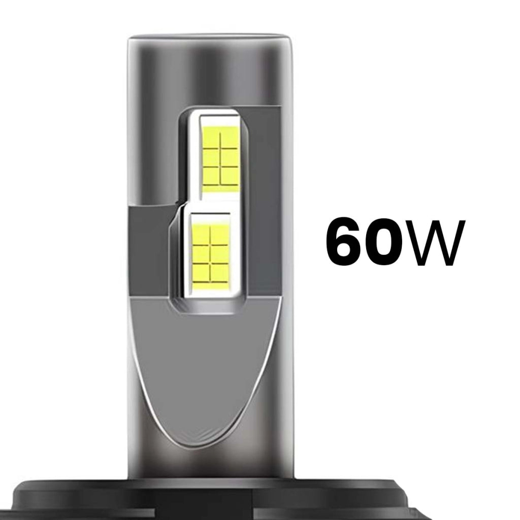 Set di 2 lampadine LED M8 Pro H7 60W 12V 6000K 12000lm IP65 per auto Nero / Rosso Avizar