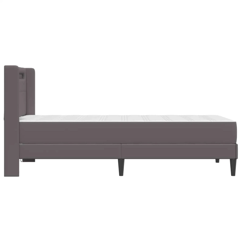 Struttura letto con materasso-Giroletto Grigio 90 x 200 cm Similpelle