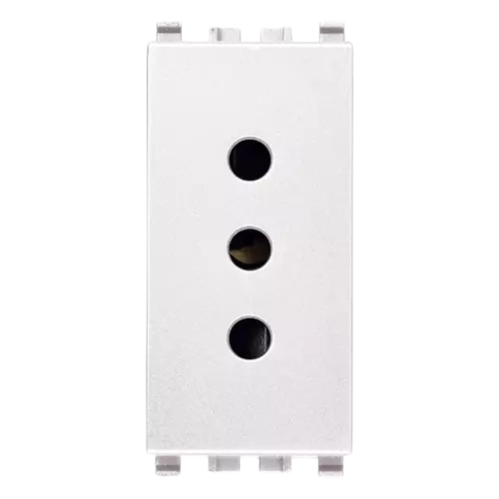 Vimar presa sicury 2p+t 10 a 250 v~ standard italiano tipo p11 varie finiture *** colore bianco, confezione 1