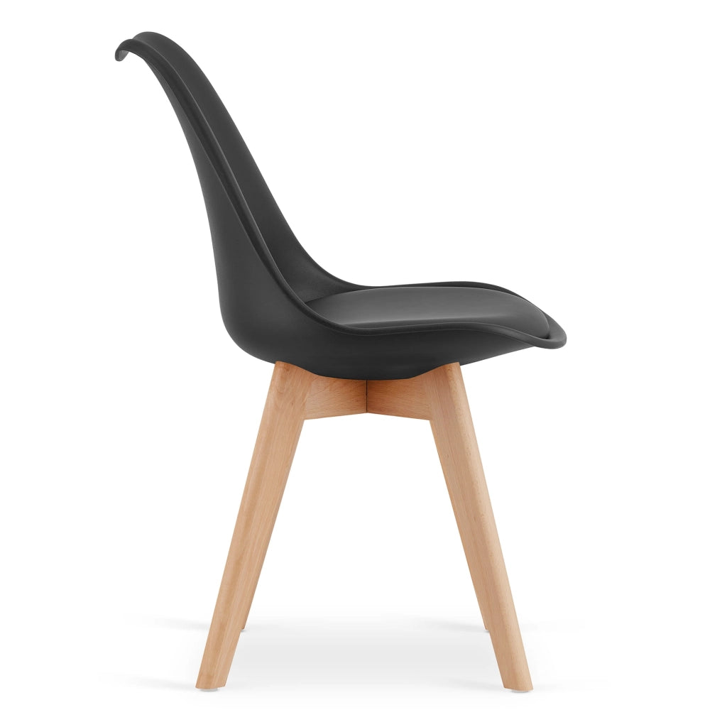 Sedia VALORA RIXK - Sedia ergonomica da pranzo nera x2