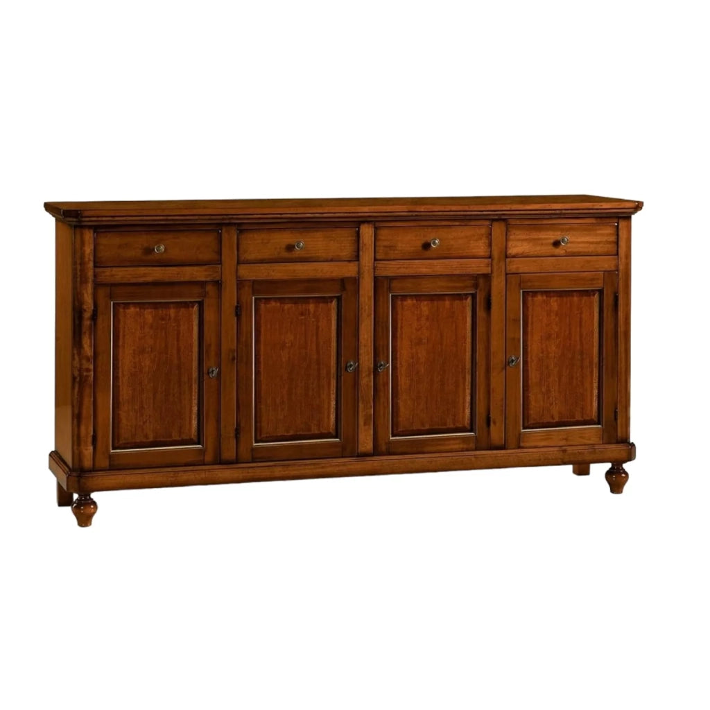 Madia credenza in legno napoletana 4 ante tinta noce 196x43x98 (510) - Mobili 2G