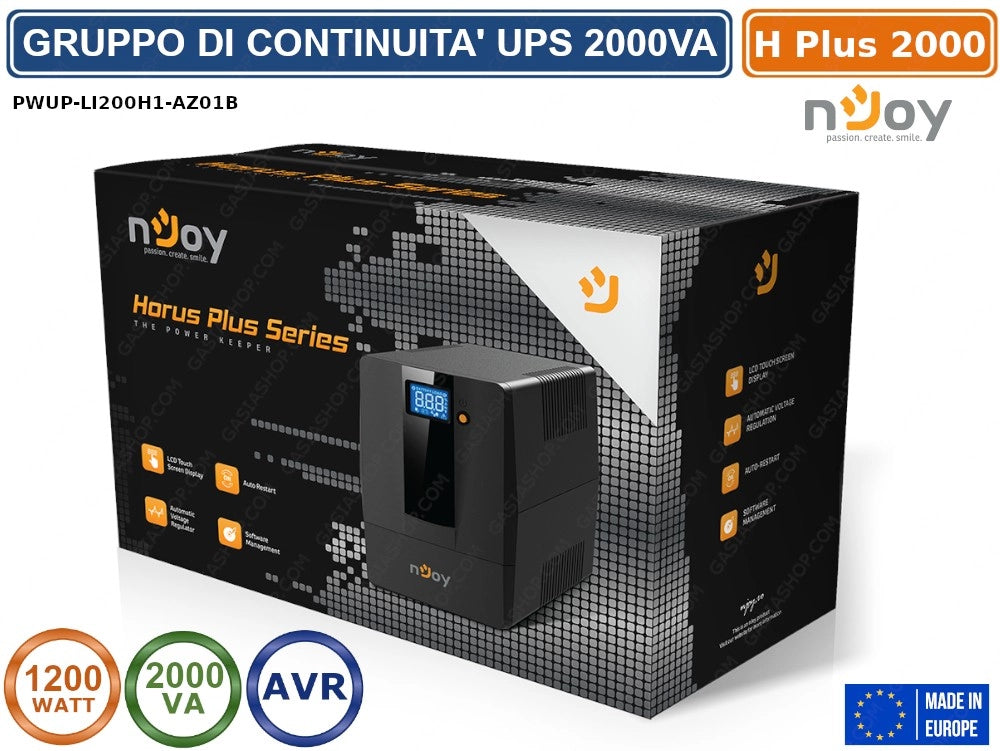UPS GRUPPO DI CONTINUITA' HORUS PLUS 1200 WATT 2000VA AVR DISPLAY LCD TOUCH SCREEN