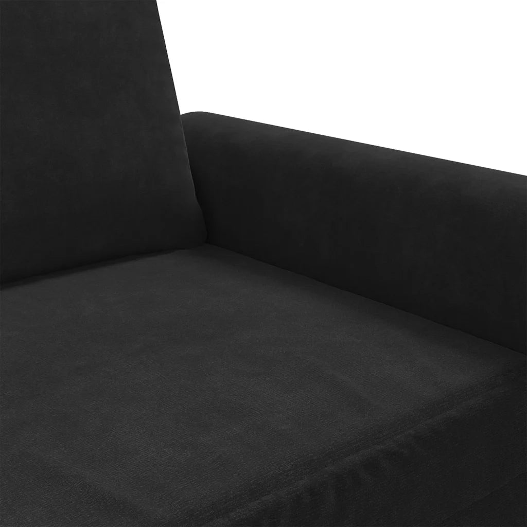 Divano a 2 Posti Nero 140 cm in Velluto 359534