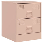 Comodino | Armadio da Notte | Mobiletto da notte Rosa 34,5x39x44 cm in Acciaio