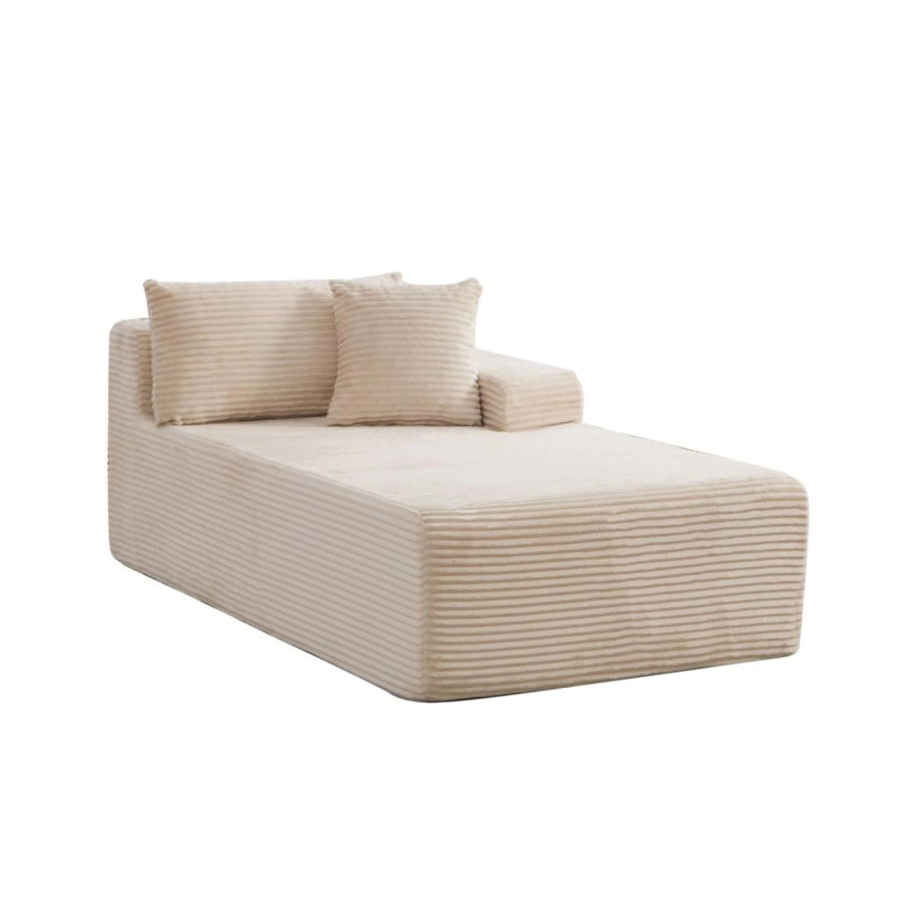 Divano compatto, divano modulare, tessuto chenille, schiuma ad alta elasticità 30D, base antiscivolo, 1 posto, beige