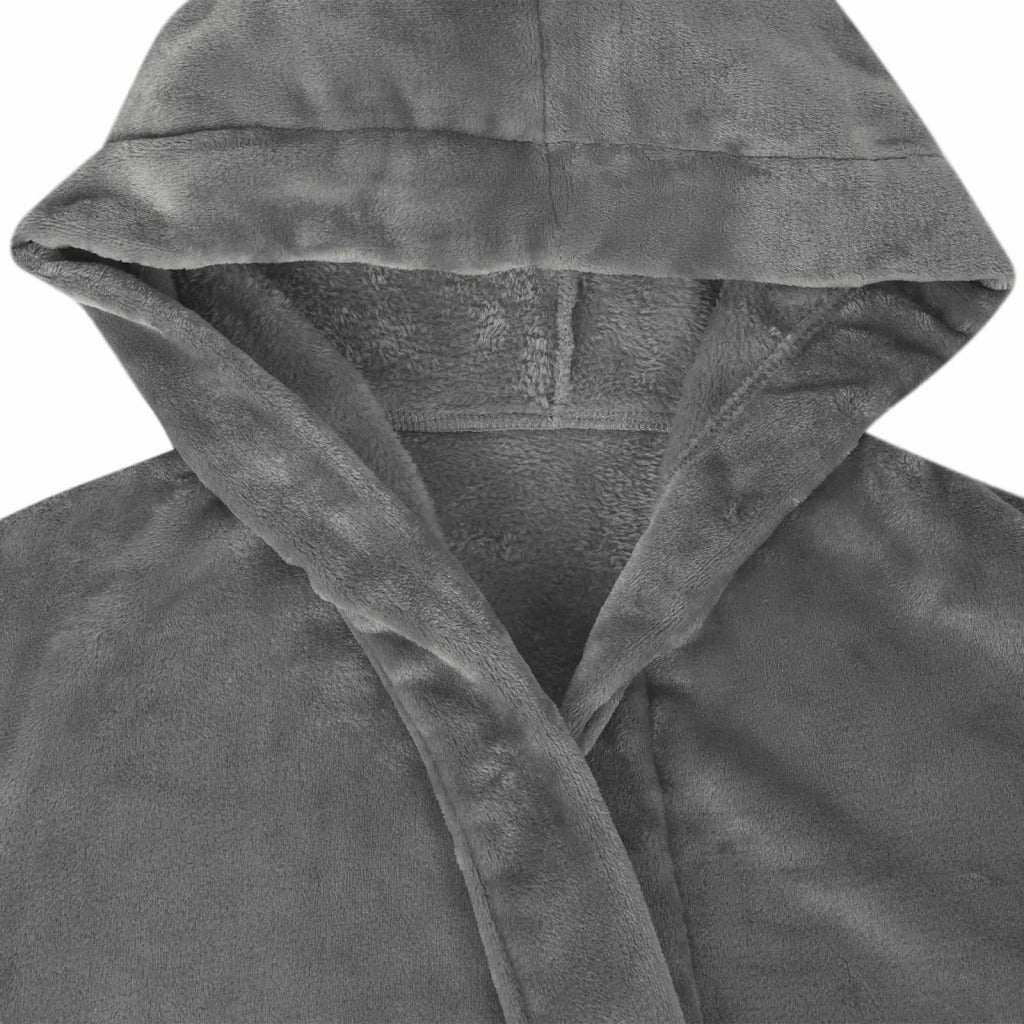 Accappatoio con Cappuccio Grigio scuro m Flanella CFW2890758